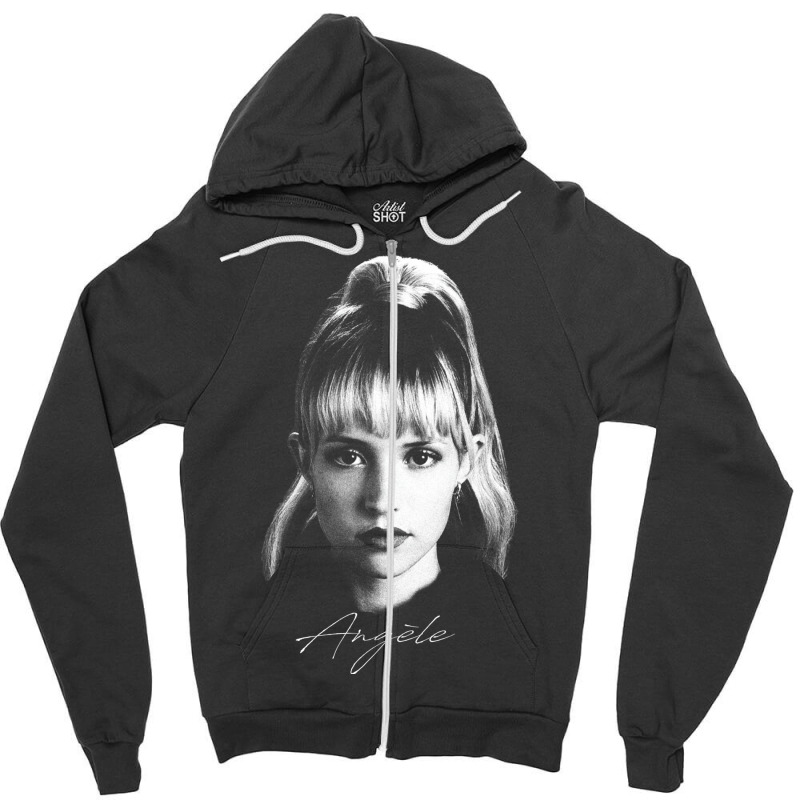 Angèle   Portrait Zipper Hoodie | Artistshot