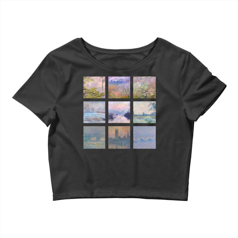 Soft Monet Collage Crop Top by jhayrvirabq | Artistshot