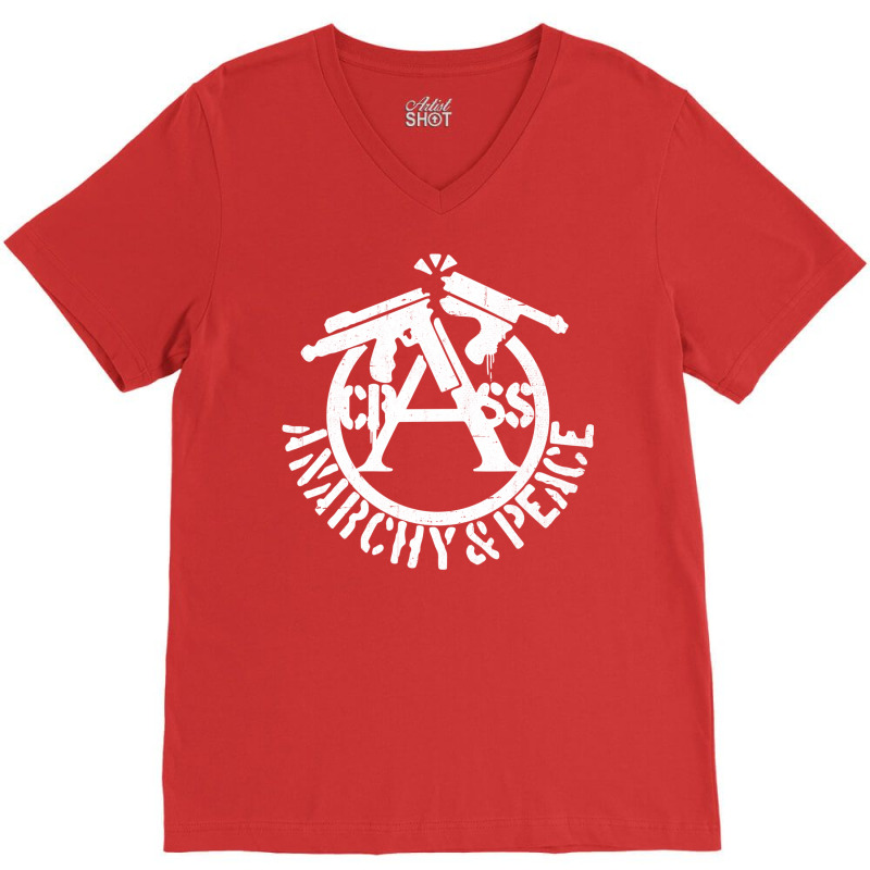 Crass Anarchy And Peace V-Neck Tee by charkmatgenb | Artistshot