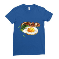 Sausage Peas And Egg ,breakfast Of Sausage, Peas And Fried Egg Ladies Fitted T-shirt | Artistshot