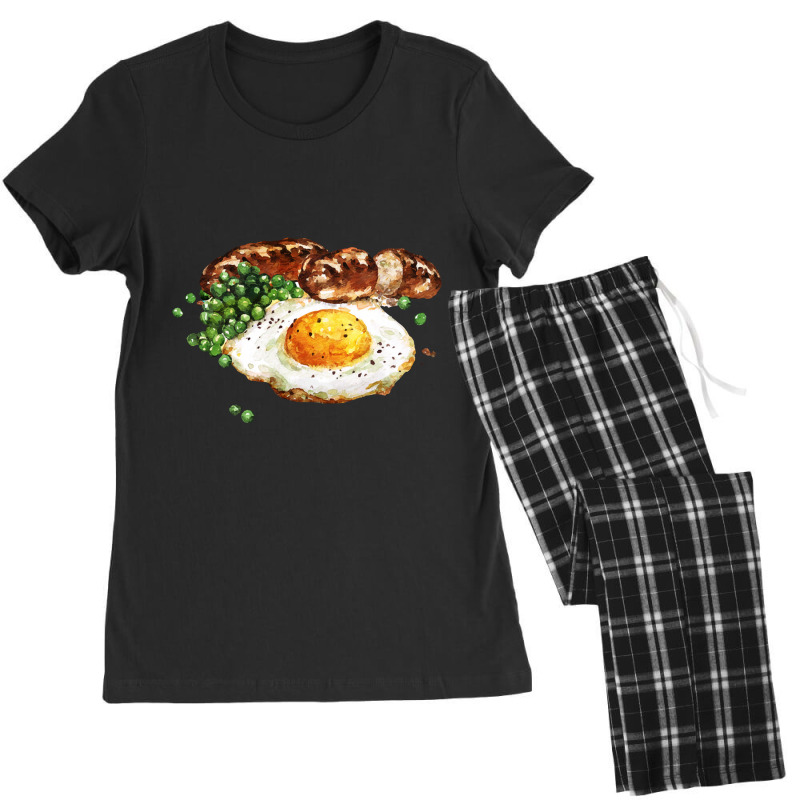 Sausage Peas And Egg ,breakfast Of Sausage, Peas And Fried Egg Women's Pajamas Set by dafarary | Artistshot