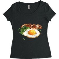 Sausage Peas And Egg ,breakfast Of Sausage, Peas And Fried Egg Women's Triblend Scoop T-shirt | Artistshot