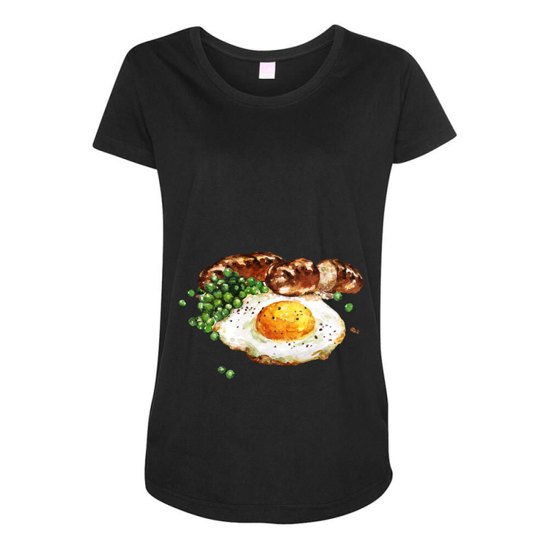 Sausage Peas And Egg ,breakfast Of Sausage, Peas And Fried Egg Maternity Scoop Neck T-shirt by dafarary | Artistshot