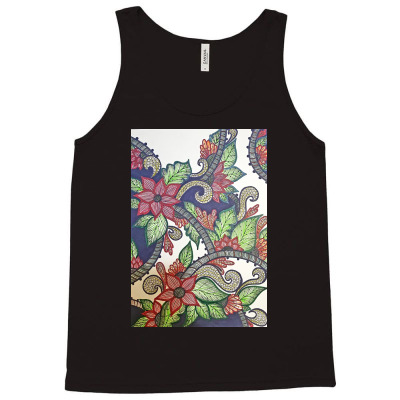 Floral Design Tank Top Designed By Mahroona's Art