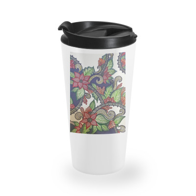 Floral Design Travel Mug Designed By Mahroona's Art