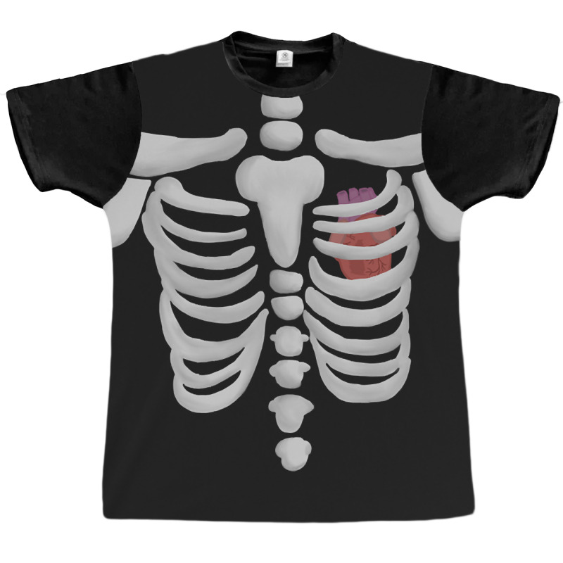 Trending Skeleton Ribs With Heart Graphic T-shirt | Artistshot