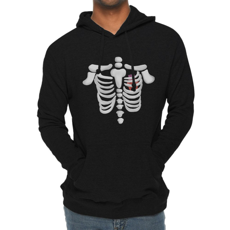 Trending Skeleton Ribs With Heart Lightweight Hoodie | Artistshot