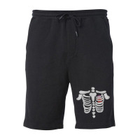 Trending Skeleton Ribs With Heart Fleece Short | Artistshot