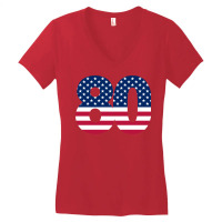 80 Patriot United States Number Eighty America Women's V-neck T-shirt | Artistshot