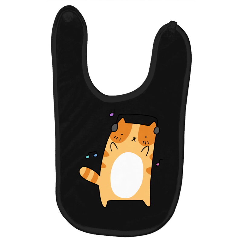 Dancing Headphones Cat Baby Bibs by ilham12 | Artistshot