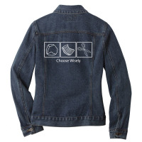 Choose Wisely Ladies Denim Jacket | Artistshot