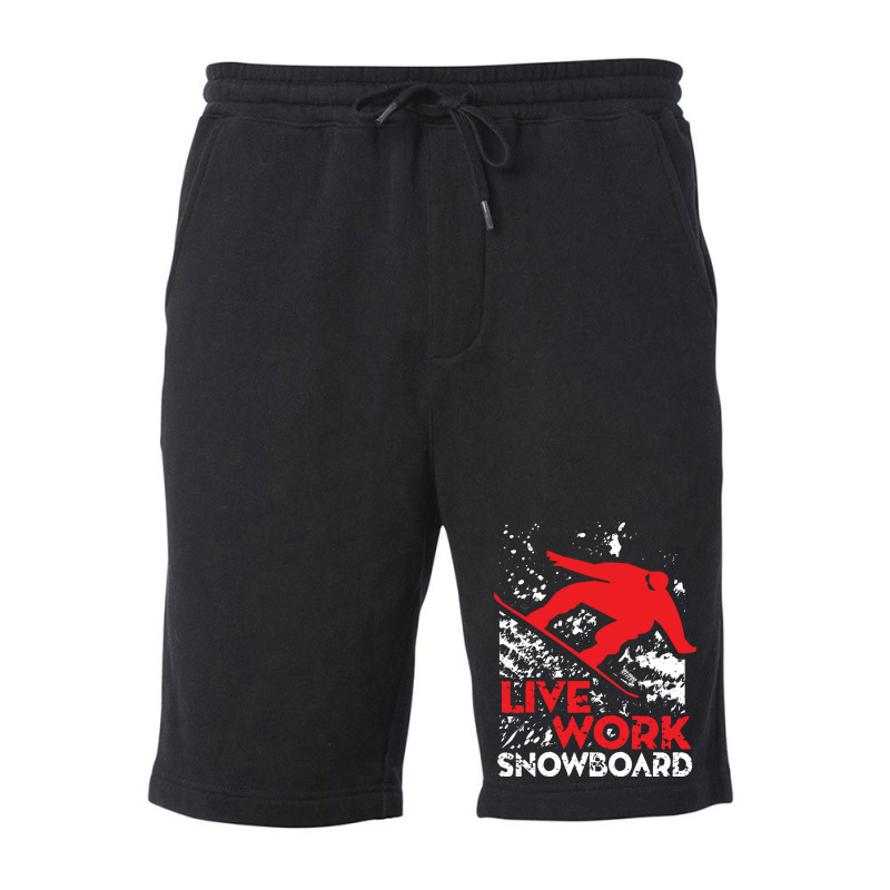 Snowboard Live Work Fleece Short by uzataitusz | Artistshot