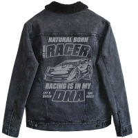 Dirt Track Racing Dna Unisex Sherpa-lined Denim Jacket | Artistshot