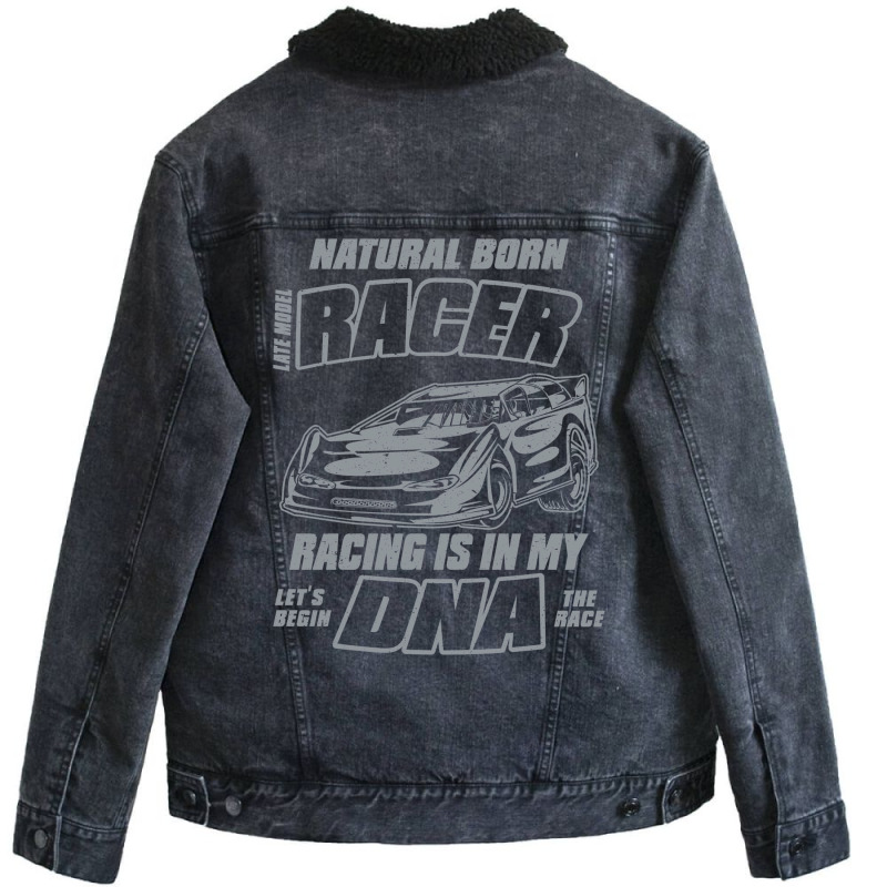 Dirt Track Racing Dna Unisex Sherpa-Lined Denim Jacket by ekhjurgeby | Artistshot