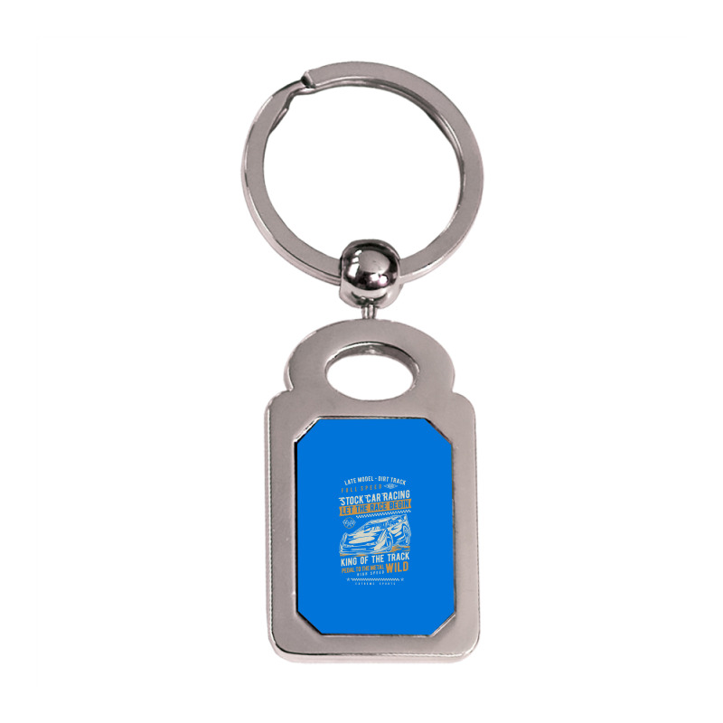 Dirt Track Racing Late Model Wild Silver Rectangle Keychain | Artistshot