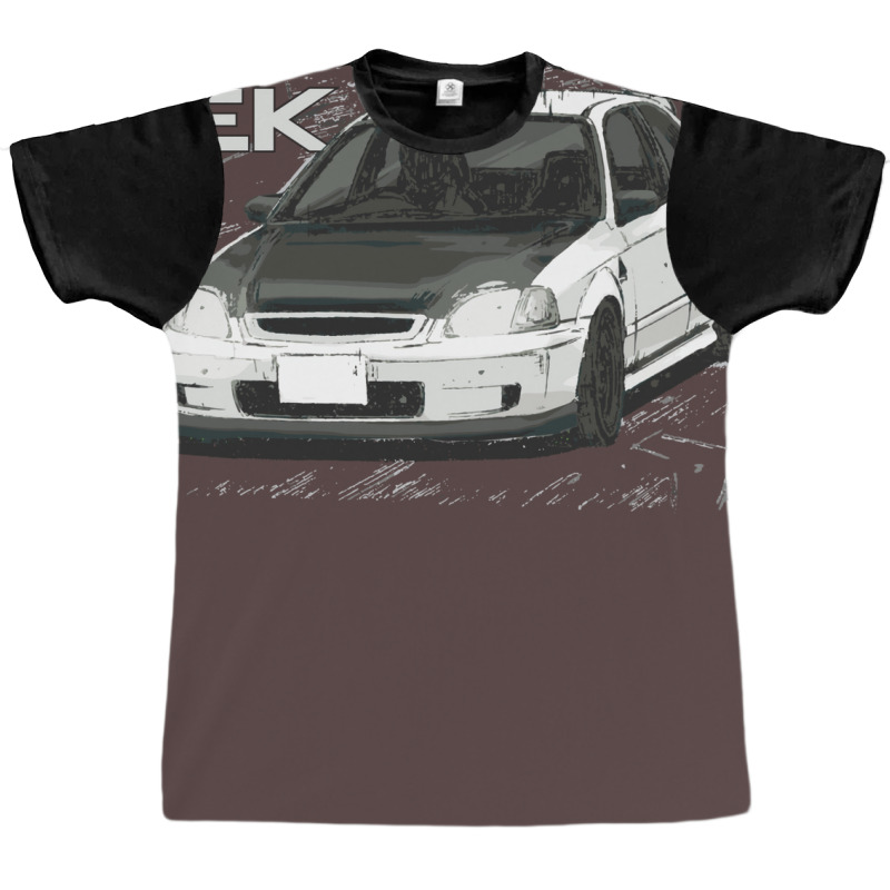 Initial D Anime Classic Jdm Spoon Ek Hatch Graphic T-shirt | Artistshot