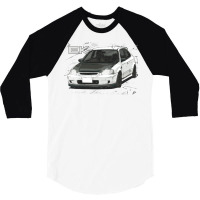 Initial D Anime Classic Jdm Spoon Ek Hatch 3/4 Sleeve Shirt | Artistshot