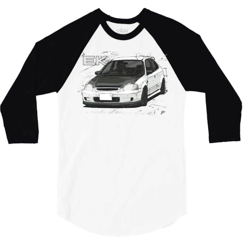 Initial D Anime Classic Jdm Spoon Ek Hatch 3/4 Sleeve Shirt | Artistshot