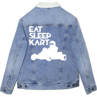 Gokart Racing Eat Sleep Kart Pro Unisex Sherpa-lined Denim Jacket | Artistshot