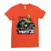 Monster Truck Screaming Ghoul Ladies Fitted T-shirt | Artistshot