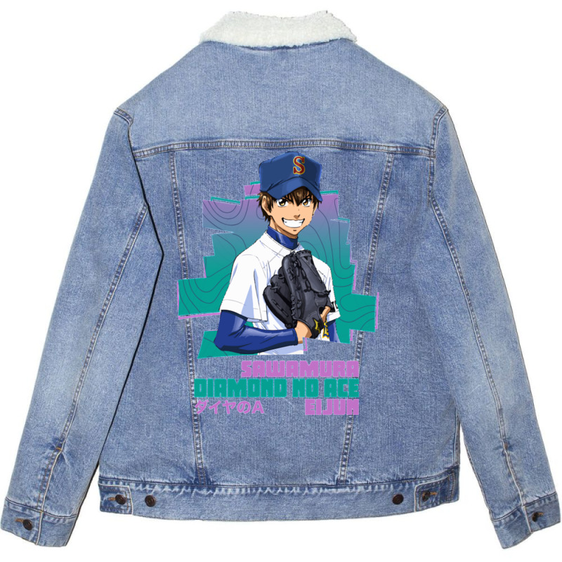 Sawamura Eijun   Diamond No Ace Unisex Sherpa-Lined Denim Jacket by sinayxhuljaa | Artistshot