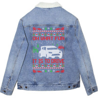 Rally Car Race Christmas Unisex Sherpa-lined Denim Jacket | Artistshot