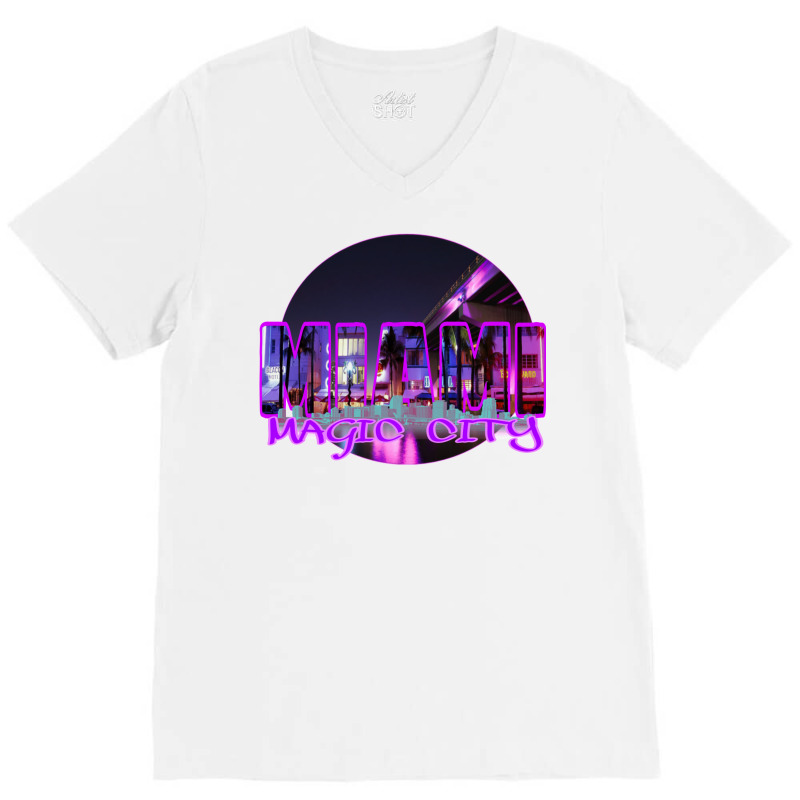 Magic City Miami V-Neck Tee by warkyshityq | Artistshot