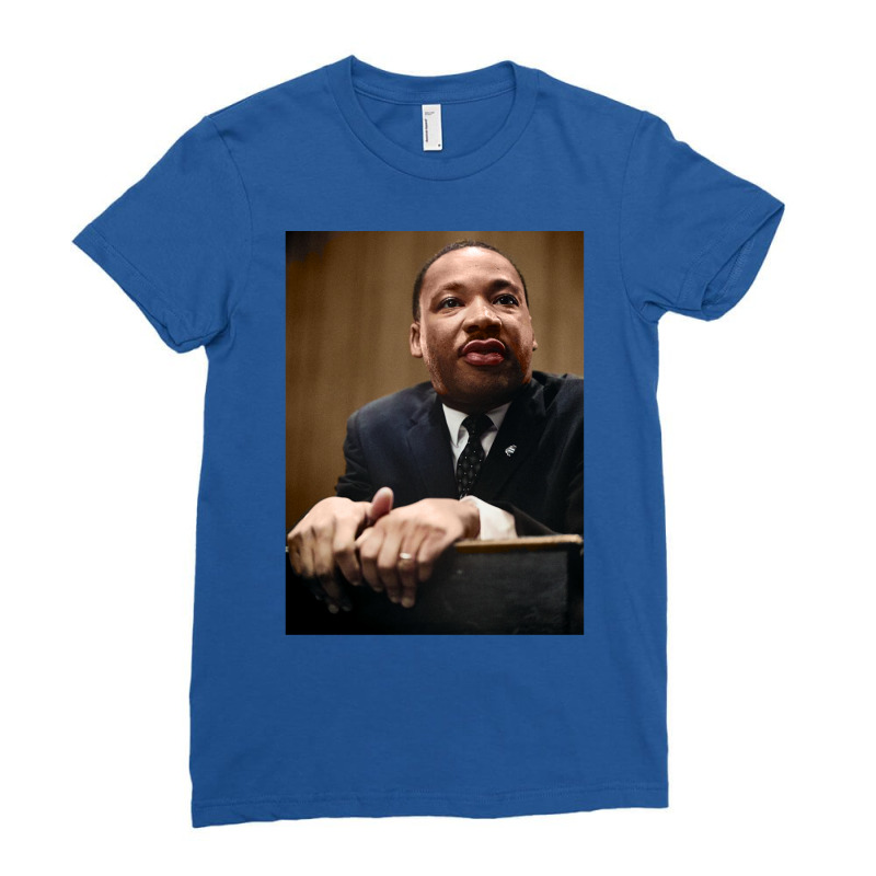 Martin Luther King Jr.   Colorized Ladies Fitted T-Shirt by warkyshityq | Artistshot