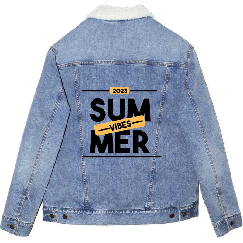 Summer Vibes 2023 Unisex Sherpa-Lined Denim Jacket by sylviagarcia | Artistshot