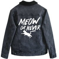 Meow Or Never Unisex Sherpa-lined Denim Jacket | Artistshot