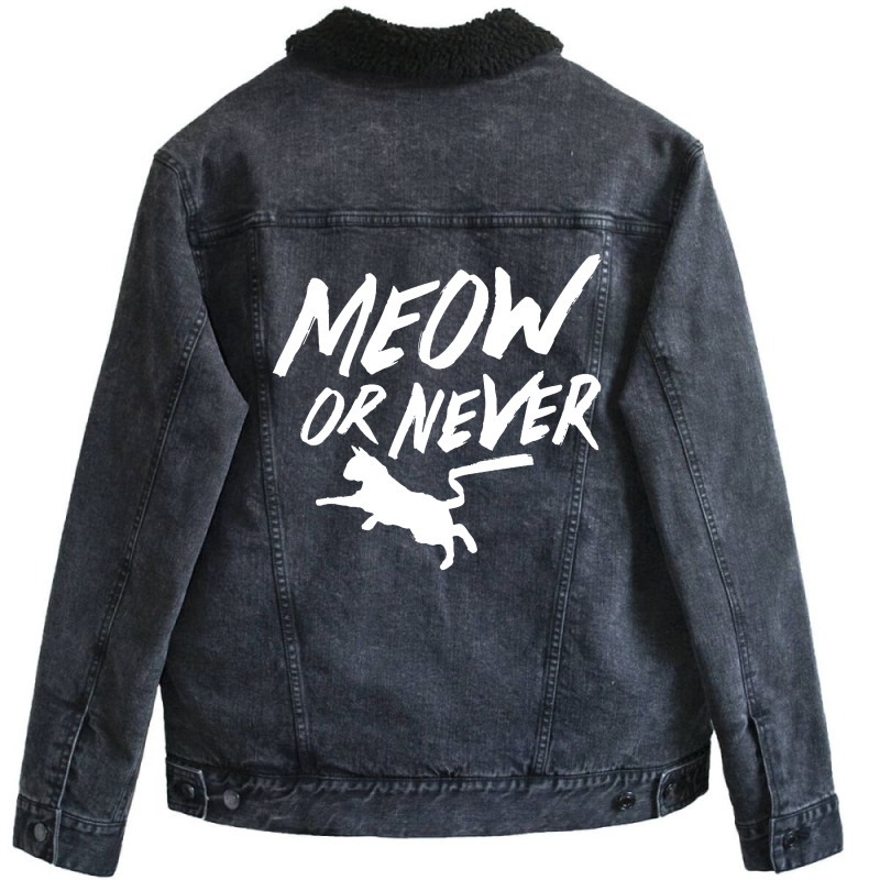 Meow Or Never Unisex Sherpa-lined Denim Jacket | Artistshot