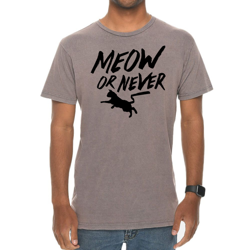 Meow Or Never Vintage T-shirt | Artistshot