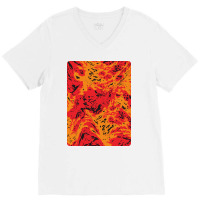 Hot Lava Red Abstract Pattern V-neck Tee | Artistshot