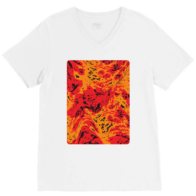 Hot Lava Red Abstract Pattern V-neck Tee | Artistshot