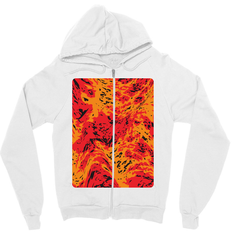 Hot Lava Red Abstract Pattern Zipper Hoodie | Artistshot