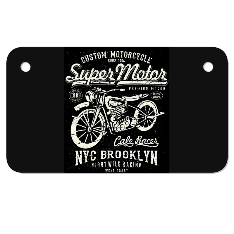 Super Motor Custom Motorcycle Nyc Motorcycle License Plate | Artistshot