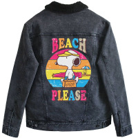 Peanuts Beach Please Unisex Sherpa-lined Denim Jacket | Artistshot