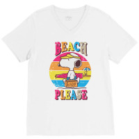 Peanuts Beach Please V-neck Tee | Artistshot