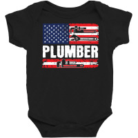 American Flag Vintage Plumbing Plumber Wrench Pullover Hoodie Baby Bodysuit | Artistshot