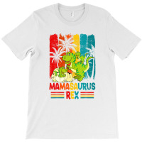 T-rex Dinosaur Mamasaurus Pajama Dino Twin Mom T-shirt | Artistshot