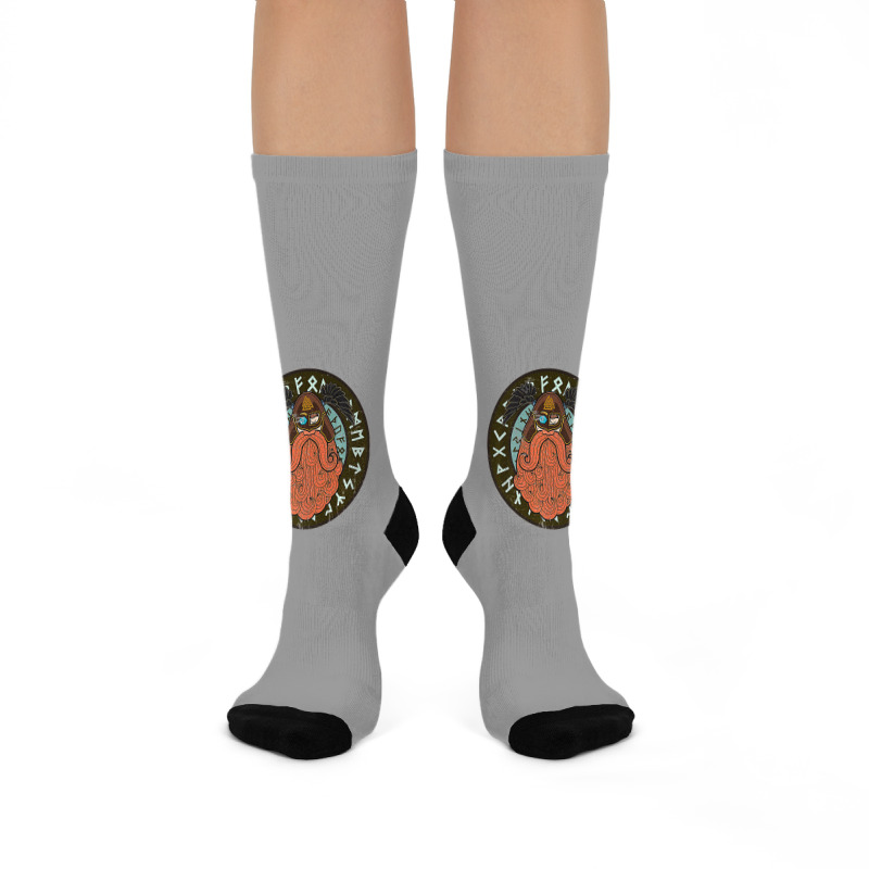 Viking Raven God Odin Warrior  Men Women Kids Gift Crew Socks | Artistshot