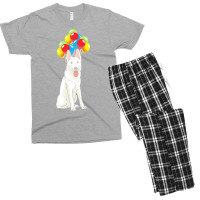 White Shepherd T  Shirt White Swiss Shepherd With Ballons Gift T  Shir Men's T-shirt Pajama Set | Artistshot