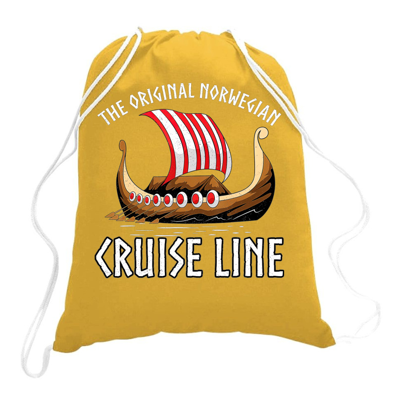 Viking Ship Cruise Norwegian Line Drawstring Bags by shoenlositox | Artistshot