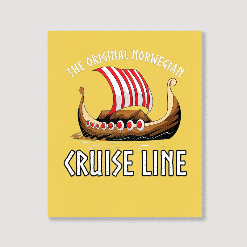 Viking Ship Cruise Norwegian Line Portrait Canvas Print by shoenlositox | Artistshot