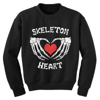 Trending Vintage Skeleton Bones Heart Halloween Youth Sweatshirt | Artistshot