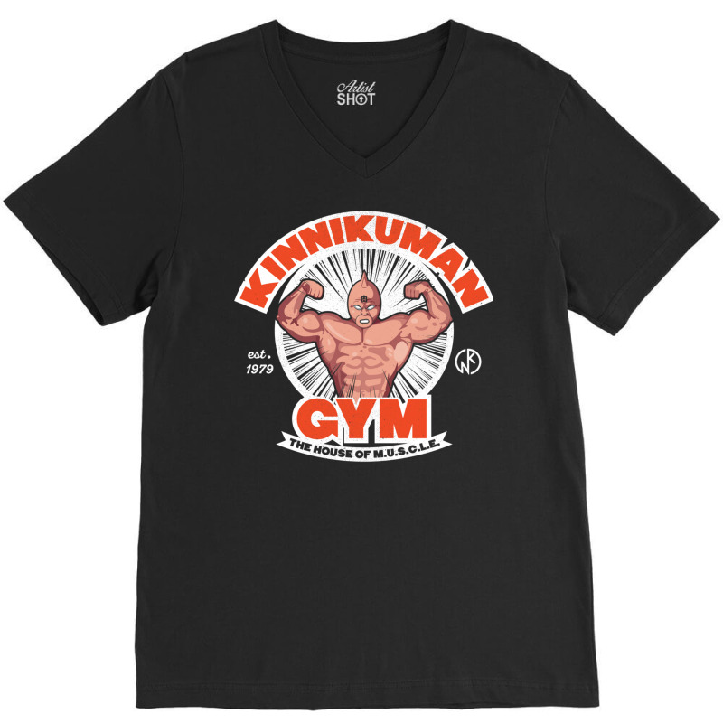 Kinnikuman Gym V-Neck Tee by kebabbmkhabar | Artistshot