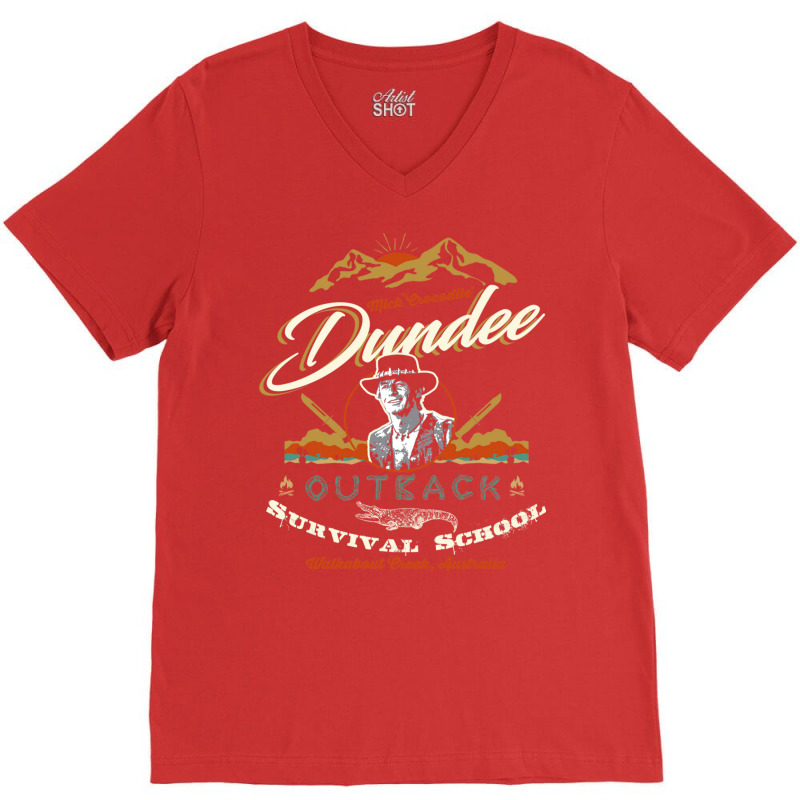 Crocodile Dundee Outback Survival School V-Neck Tee by ljusikryanzp | Artistshot