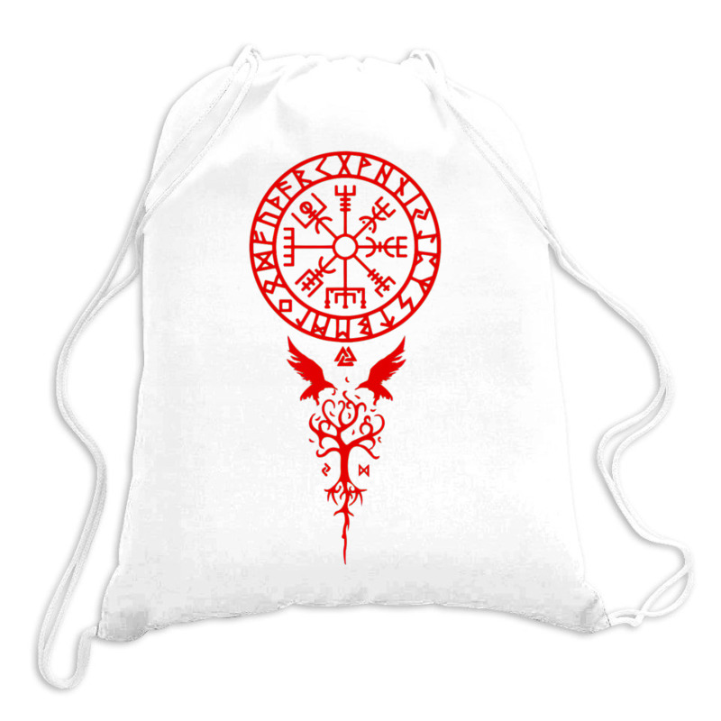 Vegvisir Runes Funny Viking Compass Nordic Gift Men Women Drawstring Bags | Artistshot