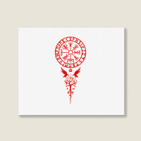 Vegvisir Runes Funny Viking Compass Nordic Gift Men Women Landscape Canvas Print | Artistshot