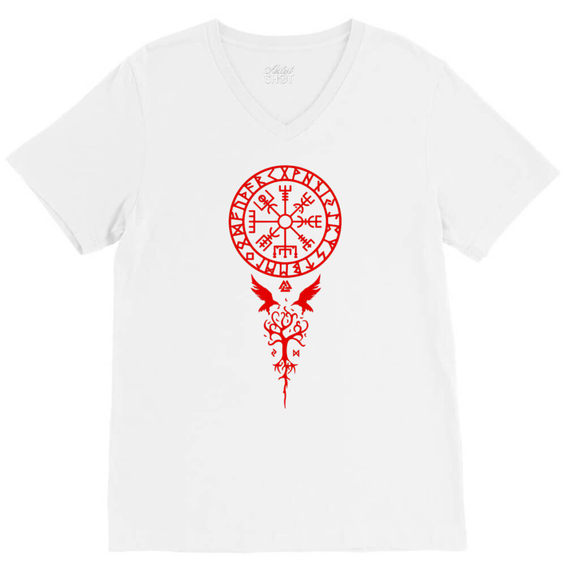 Vegvisir Runes Funny Viking Compass Nordic Gift Men Women V-neck Tee | Artistshot